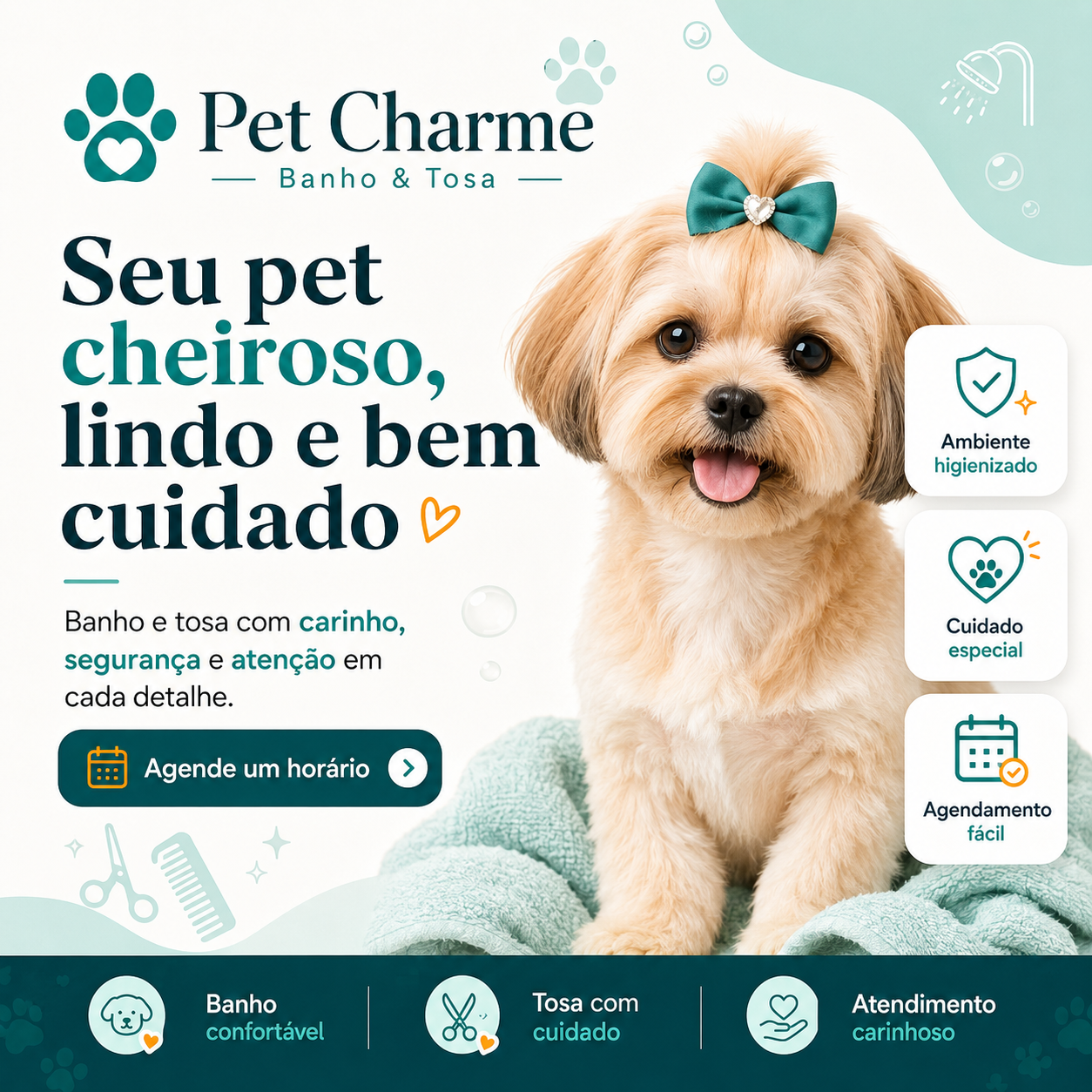 Exemplo de post para banho e tosa